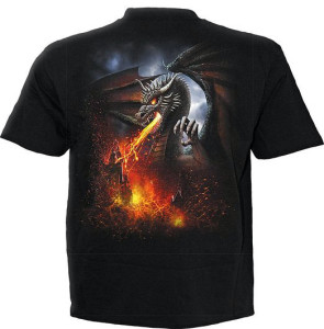 Men’s Dragon Lava T-Shirt in Black - Reverse
