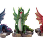 See No Evil, Hear No Evil, Speak No Evil Dragon Figurines, 3-Piece