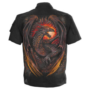 Men's Dragon Furnace Short Sleeve Stone Washed Shirt