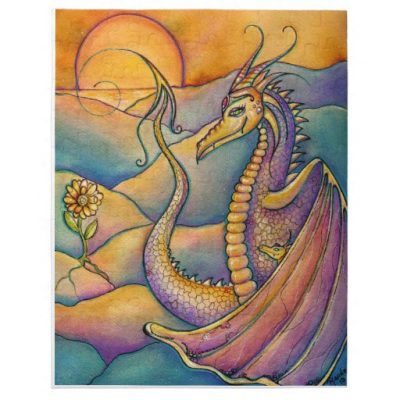 Dragon and Sunflower Children's Jigsaw Puzzle