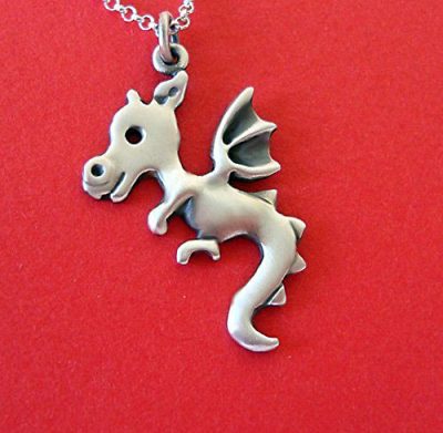 Sterling Silver Dragon Necklace by ZooZ Jewelry