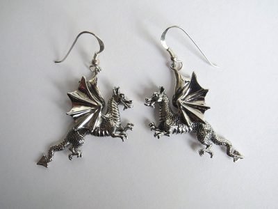 Solid Sterling Silver Dragon Earrings by Quirky Tiger