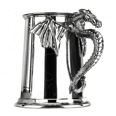 Alchemy Gothic Silver Pewter Dragon Tankard