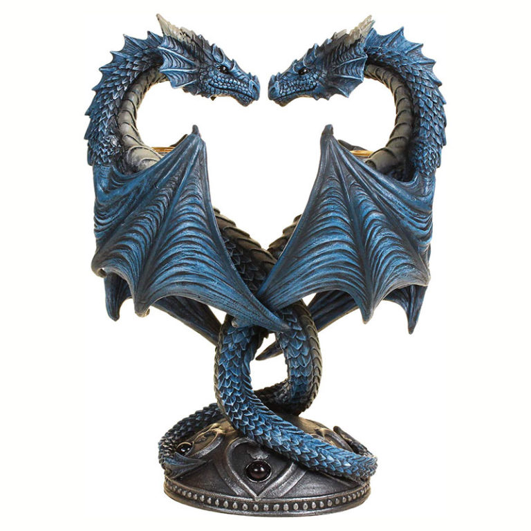 Portavelas Corazón De Dragón – Anne Stokes, Resina Pintada A Mano, 6 Cm, Lámpara De Té Mágica
