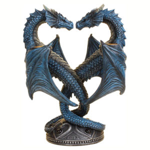 Anne Stokes Nemesis Now Dragon Heart Candle Holder in Blue