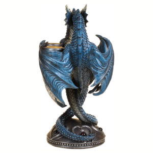 Anne Stokes Nemesis Now Dragon Heart Candle Holder in Blue