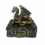 Steampunk dragon trinket box front view