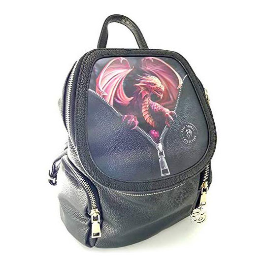 Anne Stokes Official 3D Unisex Backpack Dragon Warrior Goth School Padded Laptop 