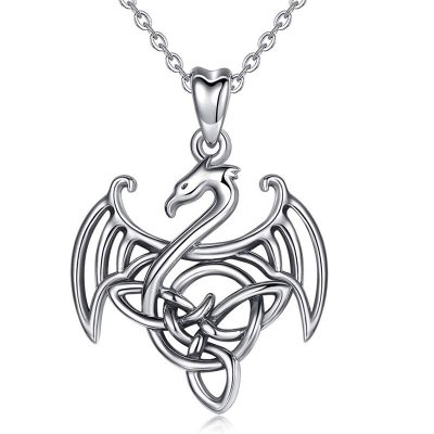 Celestia 925 Sterling Silver Dragon Necklace