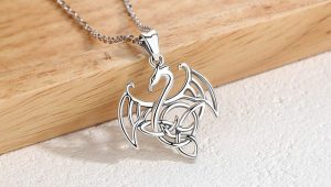 Celestia 925 Sterling Silver Dragon Necklace