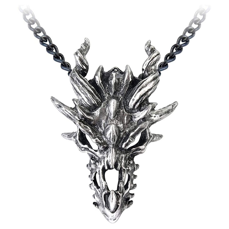 Alchemy Gothic Dragon Skull Necklace