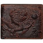 Men's Genuine Leather Dragon Wallet with Credit Card Holder - Small