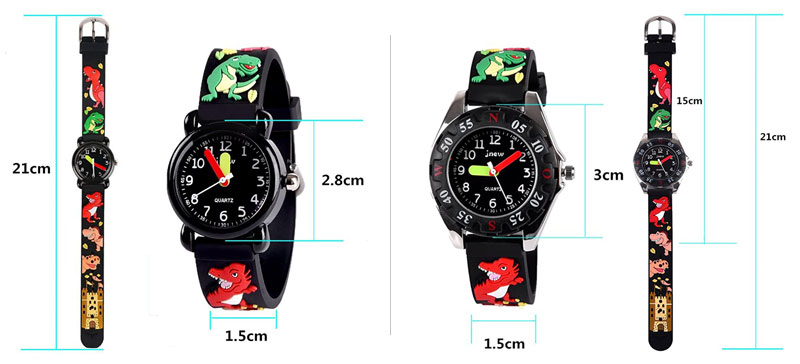 Kids Waterproof 3D Dragon Watch Size Chart