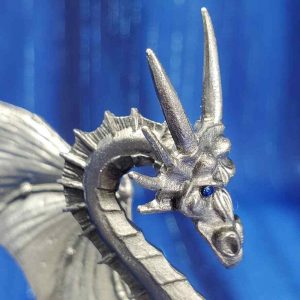 Pewter Dragon with Crystal Ball Figurine