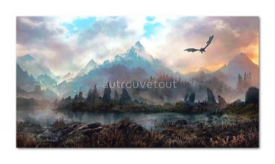 Dragon Mountain Canvas Print by autrouvetout