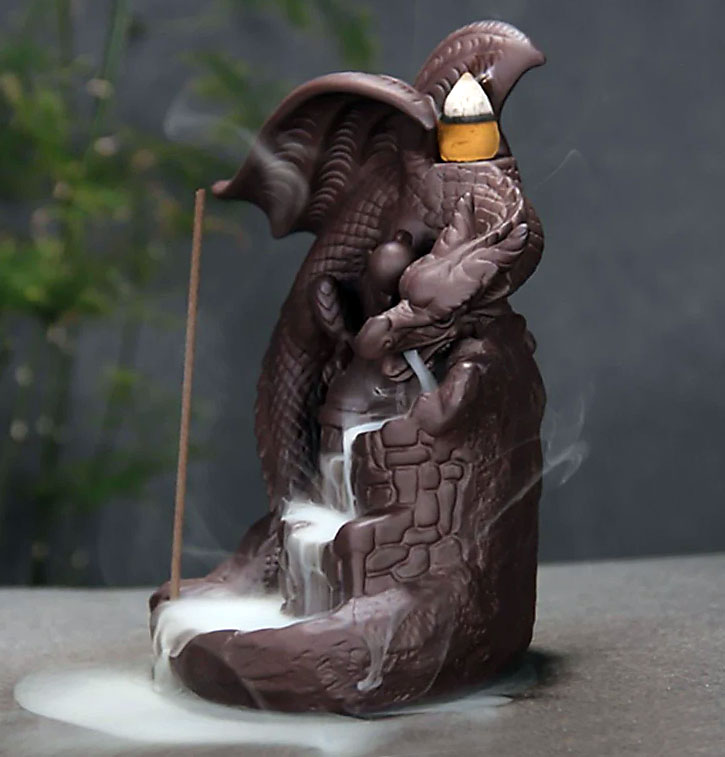 Dragon on Waterfall Incense Burner Everything Dragon Shop