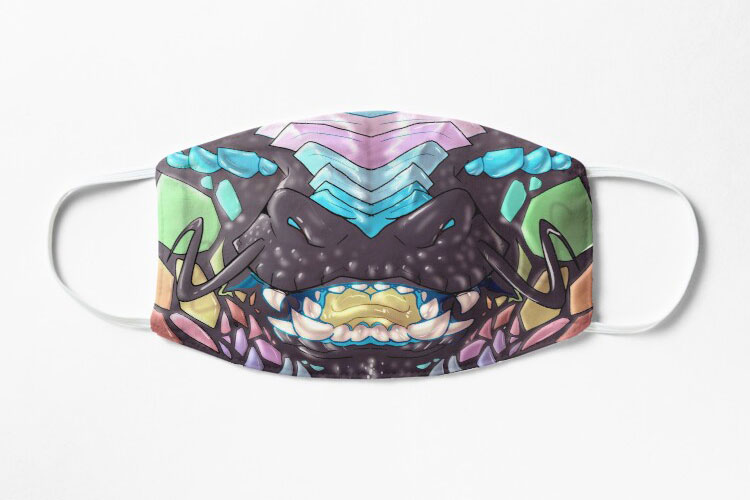 Blue Rainbow Dragon Mask