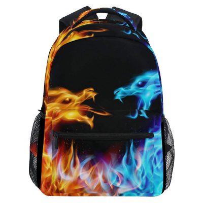 Blue and Red Fire Dragons Backpack