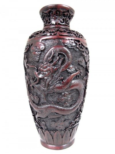 Chinese Dragon Cinnabar Vase