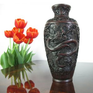 Chinese Dragon Cinnabar Vase