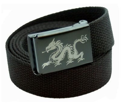 Custom Made Canvas Dragon Belt and Buckle