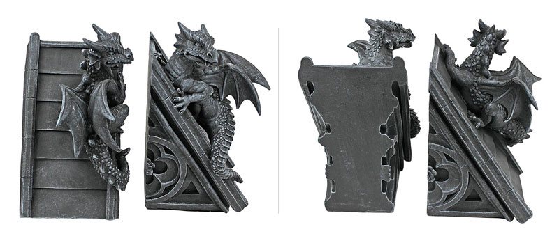 Gothic Castle Dragons Bookends by Design Toscano