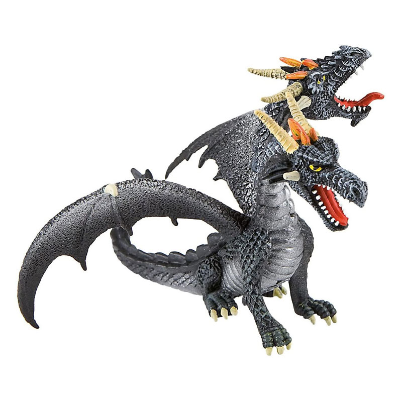 Grey Double-Headed Dragon Figurine