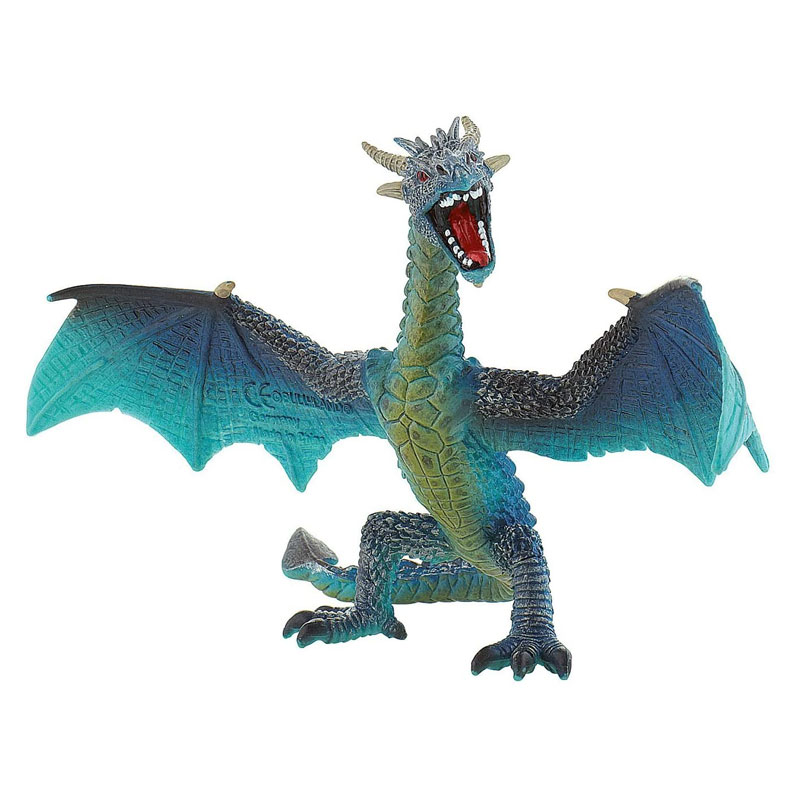 Turquoise Flying Dragon Figurine