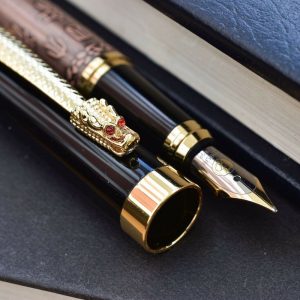 Luoshi Antique Copper Dragon Fountain Pen