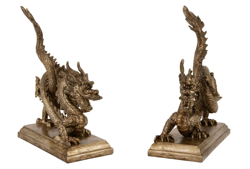 Fierce Chinese Dragon Statue