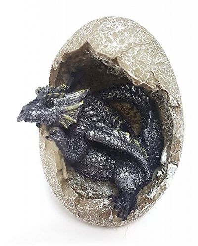 Blue Dragon Hatchling in Egg Figurine