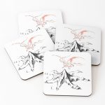 Red Dragon Above Solitary Peak Drinks Coasters