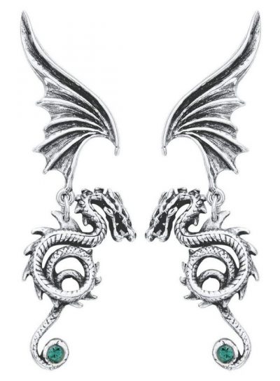 Alchemy Gothic Bestia Regalis Women's Silver Dragon Earrings
