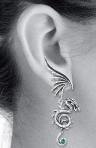 Alchemy Gothic Bestia Regalis Women's Silver Dragon Earrings