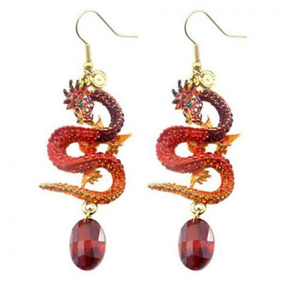 Butler and Wilson Flying Dragon Drop Earrings