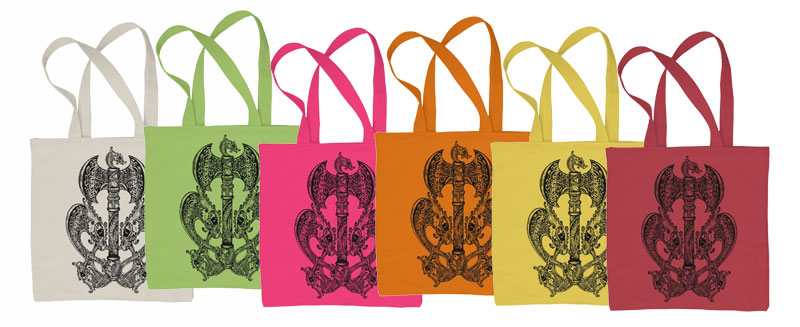 Celtic Dragon Axe Tote Bag - Available in 6 Colors!