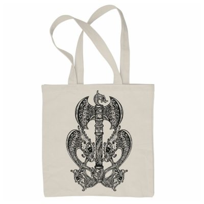 Celtic Dragon Axe Tote Bag - Available in 6 Colors!