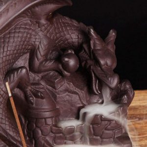 Dragon on Waterfall Backflow Incense Holder