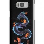 Orange Flowers with Blue Dragon Case for Samsung Galaxy Phones