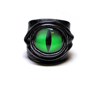 Handmade Genuine Leather Adjustable Dragon Eye Ring