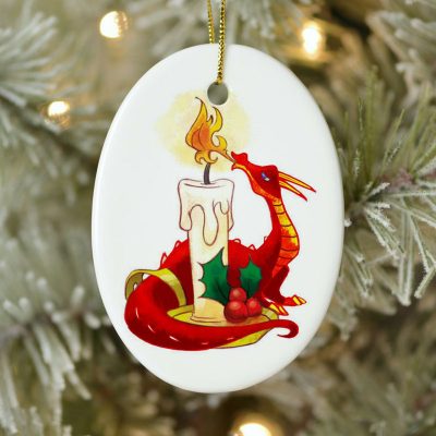 Welsh Fire Dragon Christmas Ornament