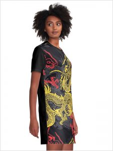 Asian Dragon Graphic Dress