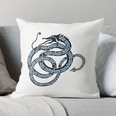 Norse Dragon Throw Pillow