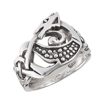 Sterling Silver Celtic Knot Dragon Ring