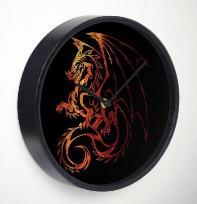 Red & Orange Dragon Clock