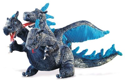 Folkmanis Three-Headed Blue Dragon Hand Puppet