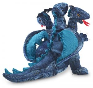 Folkmanis Three-Headed Blue Dragon Hand Puppet