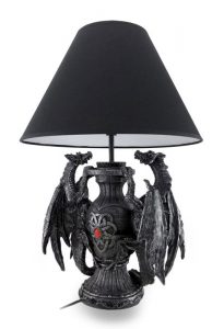 Gothic Guardians of Light Medieval Dragons Table Lamp