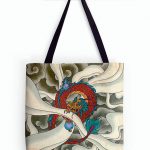 Asian Dragon with Magic Pearl Tote Bag - Minhwa Style