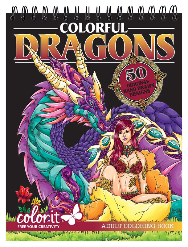 ColorIt Colorful Dragons Adult Coloring Book - Everything Dragon Shop